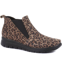 Wide Fit Leopard Print Chelsea Boots - FLY30000 / 315 741